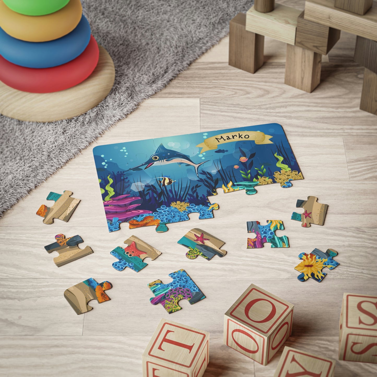 Under the Sea Personalized Puzzle for Toddlers, 30-Piece