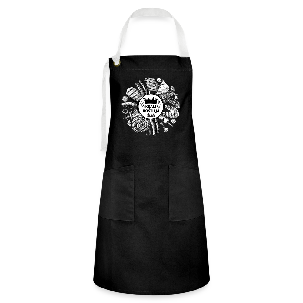 King of The Grill Latinica Men's Artisan Apron - black/white