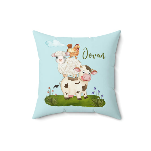 On The Farm Personalized Double Sided Suede Feel Pillow