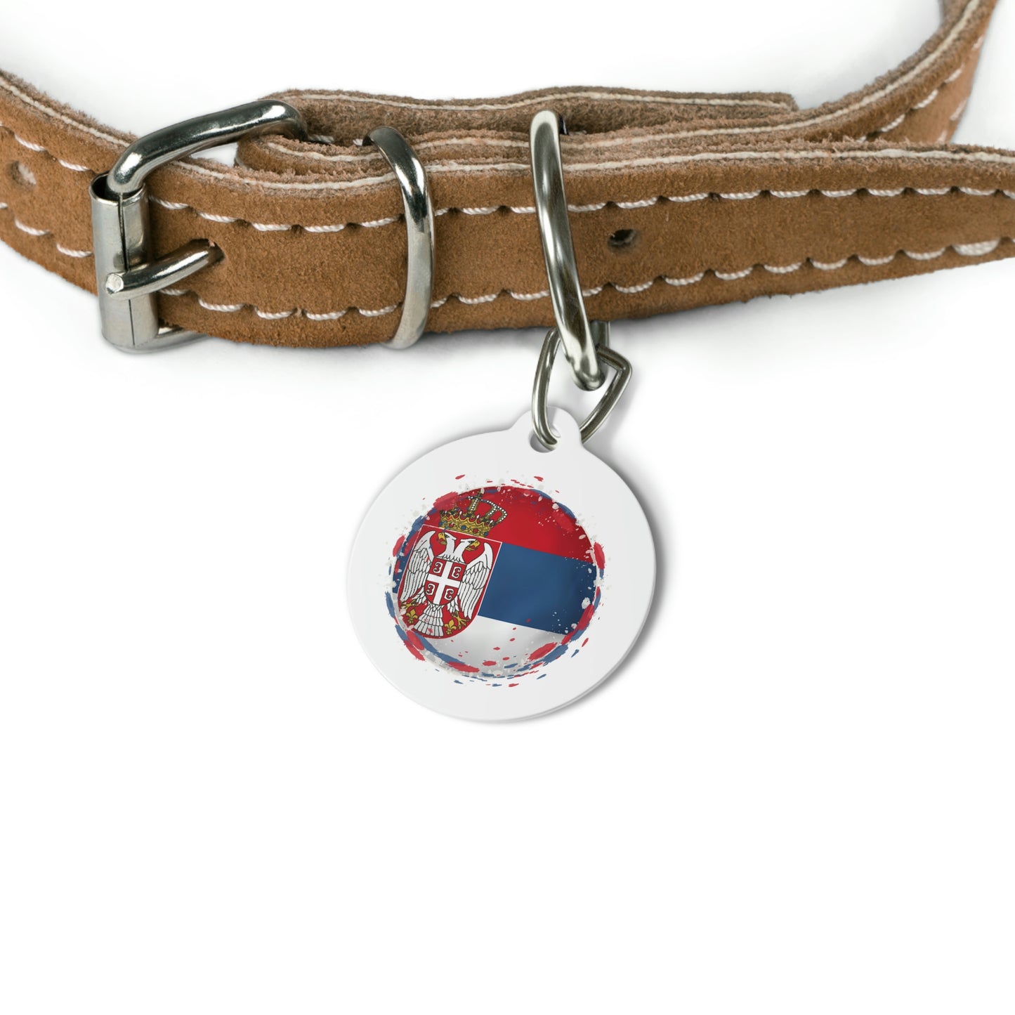 Serbian Flag Pet Tag