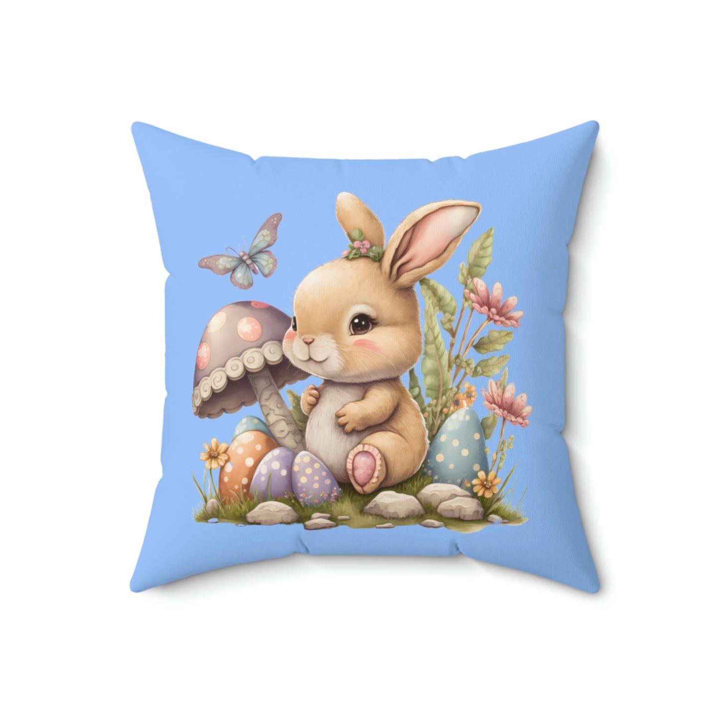 Easter Bunny Personalized Double Sided Suede Feel Pillow