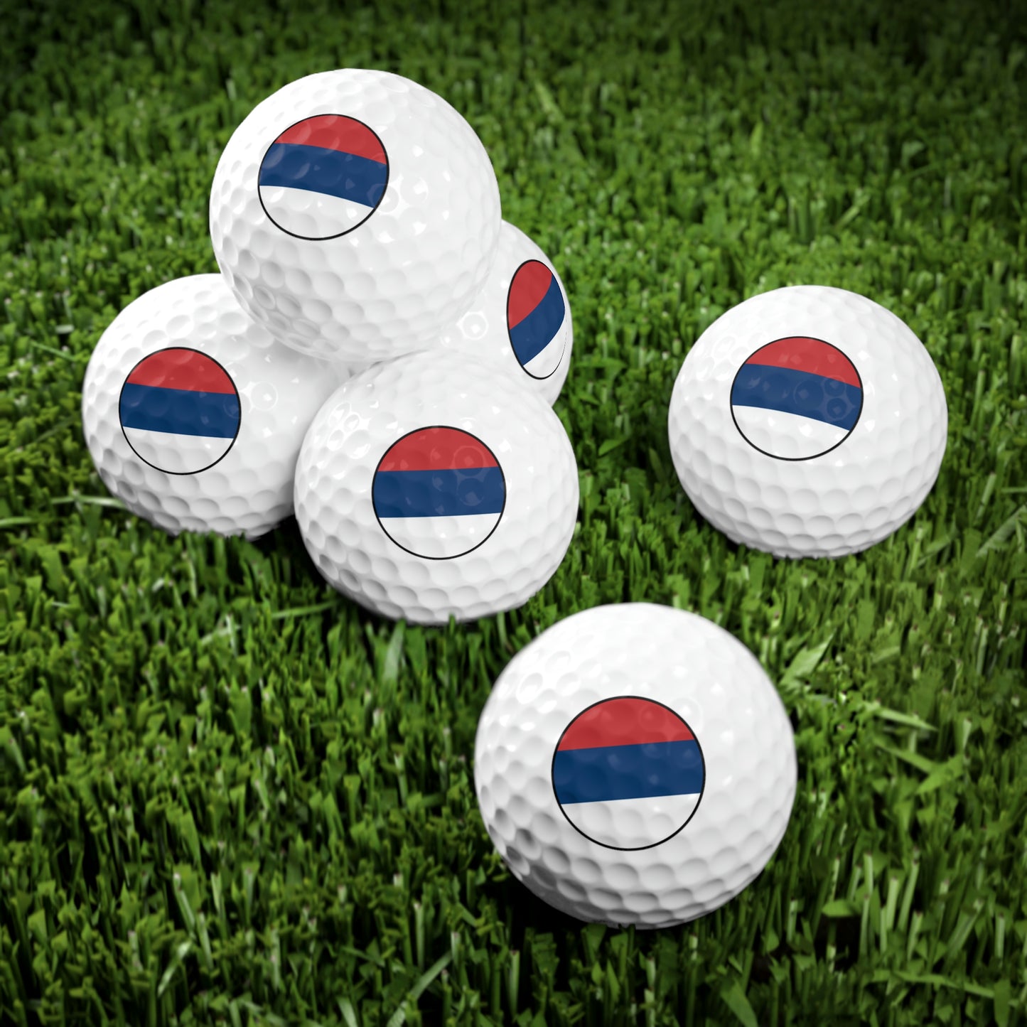 Tri Colour Golf Balls, set of 6