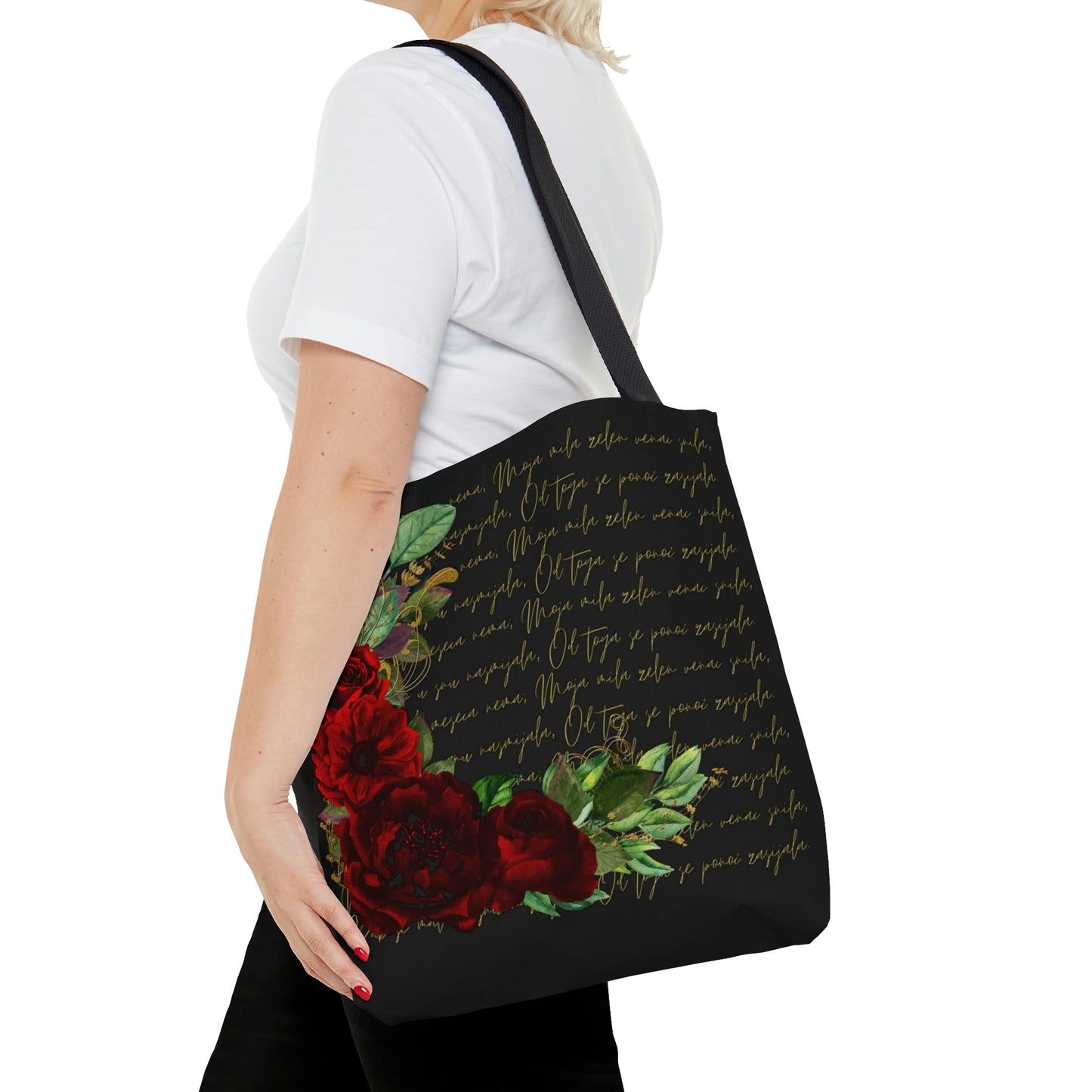 Midnight Roses and Mesecina Canvas Tote Bag