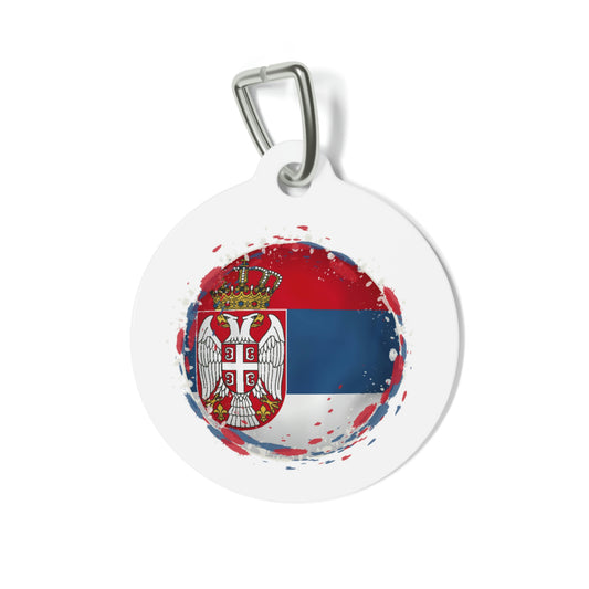 Serbian Flag Pet Tag