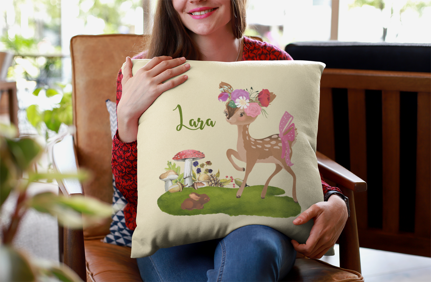 Enchanted Forest Personalized Double Sided Suede Feel Pillow